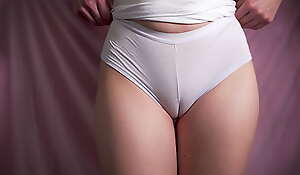 Local Cameltoe Tease Connected with Tight White Knickers