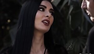 Goth girl Marley Brinx fucked concerning the lead funeral