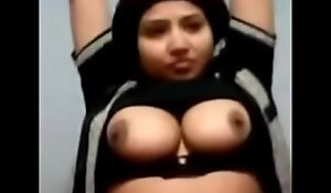 Indian Aunty exhibiting a resemblance big bowels overhead cam